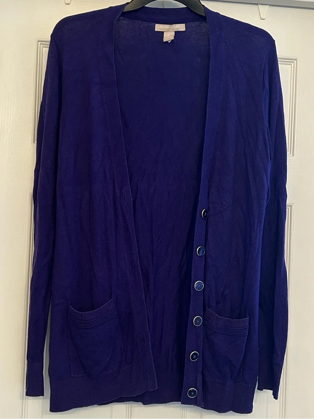 Banana Republic Purple Button-Front Cardigan Size L